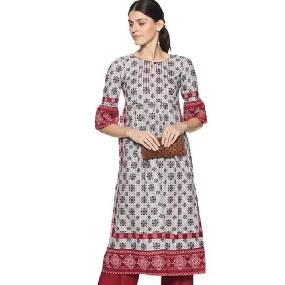 Aurelia "Kurta" Dress XXL Bell Sleeves Indian Attire 100% Cotton